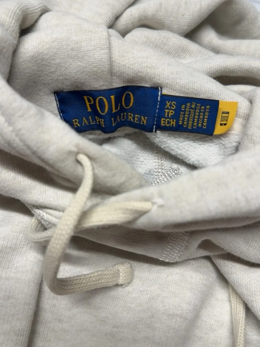 Ralph Lauren Cream/Tan Polo Hoodie - Men's Pullover Sweatshirt